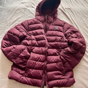The North Face Burgundy Puffer Jacket